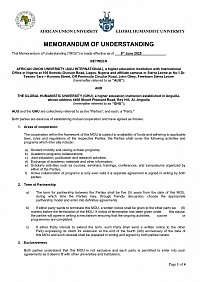 Memorandum of Understanding between Global Humanistic University and AUU International